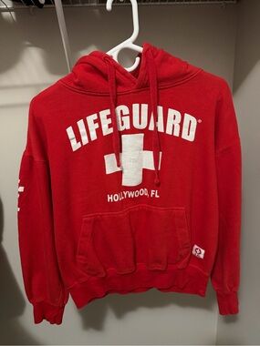 Lifeguard Hollywood FL Red Crewneck Hoodie
